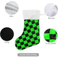 thumbnail image 3 of Coolnut 2 Pack Christmas Stockings 17.7 Inches Black and Green Squares Large Size Xmas Cable Stocking Gifts & Decorations for Family Holiday Xmas Party, 3 of 6