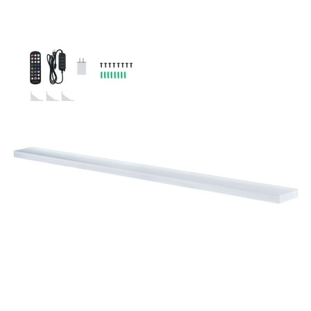 KFFKFF LED Lighted Liquor Bottle Display, 1-Tier 60-Inch Whiskey Rack with USB Support, Illuminated Bar Shelf Featuring RF Remote & App Control, 7 Color Options, Acrylic Shelf for 15 Bottles