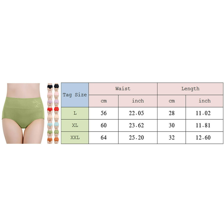 Shpwfbe Womens Underwear Tummy Control Underwear Women Pure Cotton Large  Size Abdominal Solid Color 3D Embossed High Waist Panties High Waisted