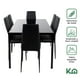 thumbnail image 3 of Juego de Comedor Moderno Mesa Con 6 Sillas Estructura Metalica Vidrio Templado Kingshouse negro, 3 of 7