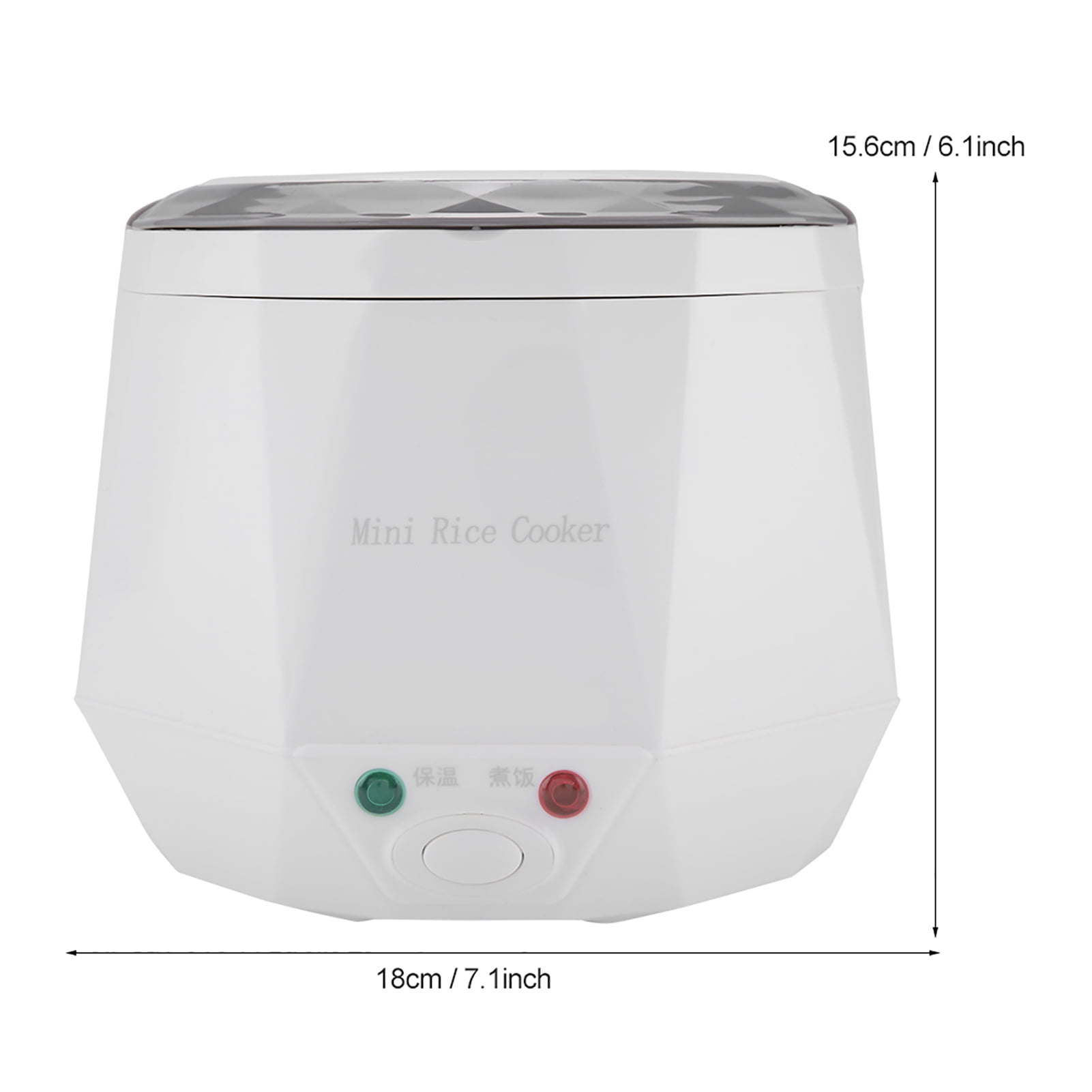 Nieyigj 1.6L Mini Electric Rice Cooker for 24V Trucks, White - Portable 140W Multi-Cooker Food Steamer for Single Person (7.1 inches / 18 cm)