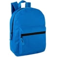 thumbnail image 4 of Trailmaker Unisex Solid Color Backpacks, 15 Inch with Front Zipper Pocket, Padded Shoulder Straps (24 Pack, 6 Classic Color Assortment), 4 of 10