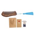 thumbnail image 1 of Peine de madera Peine de masaje para cabello a prueba de estática de sándalo vintage Caja de regalo exquisita con borla azul, 1 of 10