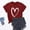 Wine, variant on WXLWZYWL Womens Tunic Summer Tees Shirts Plus Size Short Sleeve Round Neck Graphic Heart Printing Tees Casual Loose Valentine's Day T Shirts