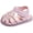 Pink, variant on newwalpole Baby Toddler Girls PU Leather Soft Open Toe Summer Sandals Flower Princess Flat Shoes White for Size 5