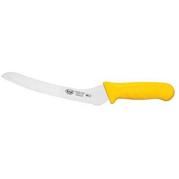 Winco KWP-92Y, 9" Stl High Carbon Steel Bread Knife with Yellow Polypropylene Handle, NSF