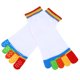 thumbnail image 3 of Calcetines de algodón con dedos de los pies coloridos y calientes con puntos antideslizantes de silicona para ejercicios de yoga y gimnasio (blanco), 3 of 4