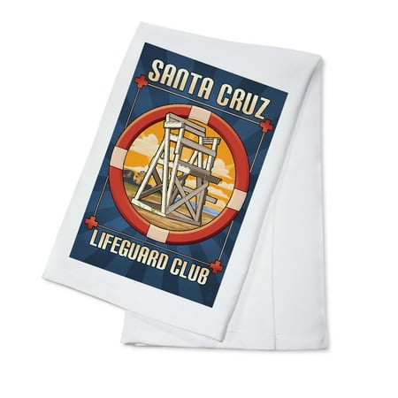 Linen Cotton Club - Santa Cruz, California - Lifeguard Club - Lantern Press Poster (100% Cotton Kitchen Towel)