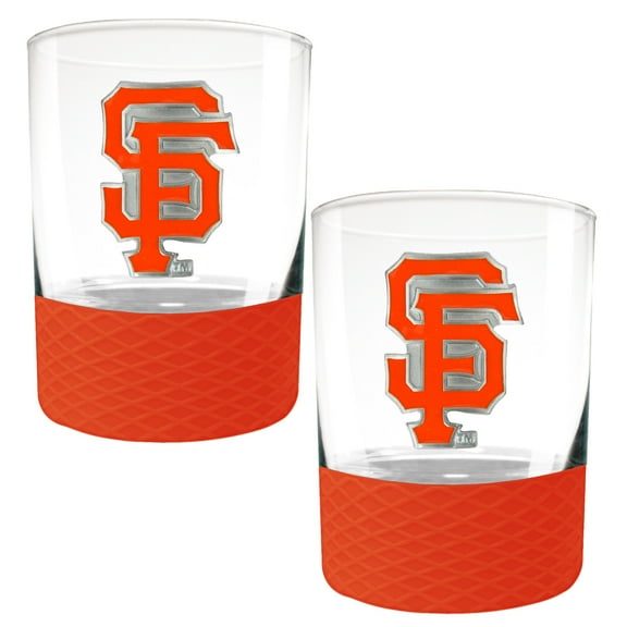 San Francisco Giants 2-Pack 14oz. Rocks Glass Set with Silcone Grip