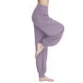 thumbnail image 4 of felwors Womens Modal Cotton Soft Yoga Sports Dance Harem Pants Light Purple, L, 4 of 8