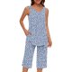 thumbnail image 2 of Conjunto de Ropa de Salón para Mujer Cuello Redondo Blusa sin Mangas Sólida Y Pantalones Cortos de Cintura Elástica Pantalones, Pantalones Cortos de Verano para Mujeres, 2 of 7
