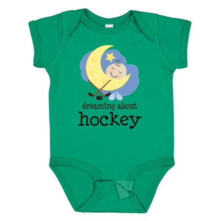 

Inktastic Dreaming About Hockey Gift Baby Boy or Baby Girl Bodysuit