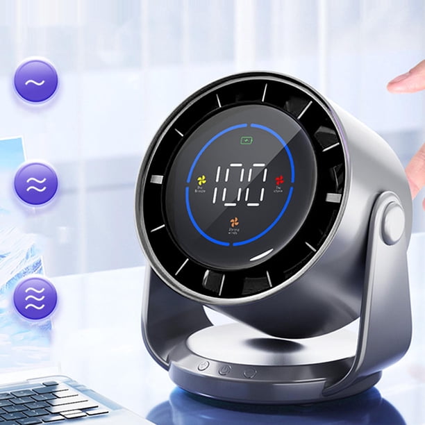 Ventilador De Pedestal Con 100 Velocidades, Pantalla Digital, Recargable USB, Ventilador Silencioso Para Oficina, Hogar, Viajes, Camping