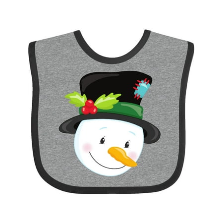 

Inktastic Snowman With Hat Carrot Nose White Snowman Gift Baby Boy or Baby Girl Bib