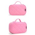 thumbnail image 2 of Lady Makeup Bag Dual Layer Splash Proof Cosmetic Bag Toiletry Pouch with Mirror, 2 of 5