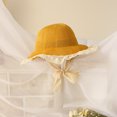 thumbnail image 1 of Pudcoco Toddlers Straw Hat Lace Decoration Outdoor Sun Protection Bucket Cap, 1 of 5