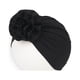 thumbnail image 2 of Gorro para recién nacido harmtty, suave, elegante, de poliéster y algodón, con flores grandes, para niña pequeña, color negro, 2 of 8