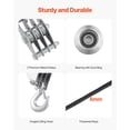 thumbnail image 5 of 4400 lbs Breaking Strength 100 FT Heavy Duty Rope Pulley Hoist System 5:1 Lifting Power with 2 Soft Loops Metal Wheels Bearing Block and Tackle for Lifting, 5 of 6
