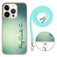 thumbnail image 5 of for iPhone 15 Pro Crossbody Strap Phone Case, Anti-Fall Pattern Clear Design Transparent Soft & Flexible TPU Drop and Shockproof Protective Cover with Adjustable Nylon Neck Strap, Keep Smile, 5 of 7
