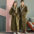 thumbnail image 6 of Seductiva Clothing Terry Cloth Robes for Women Unisex Bathrobe Pocket Breathable Flannel Long Splicing Soft Sleepwear SPA Robe Soft Ladies Sleepwear, 6 of 9