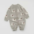 thumbnail image 2 of FINALGANG Baby Boy Girl Romper Cute Panda Prints Knitted Jumpsuit Long Sleeve Crewneck Buttoned Bodysuit For Casual Daily Wear Adorable Onesie, 2 of 5