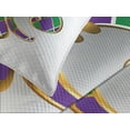 thumbnail image 4 of Ambesonne Fleur De Lis Quilted Bedspread Set 3 Pcs, Lily Royalty, Queen Size, Purple Green, 4 of 5