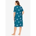 thumbnail image 2 of Dreams & Co. Plus Size V-Neck Short Sleeve Knee-Length Cotton Sleepshirt, 2 of 6