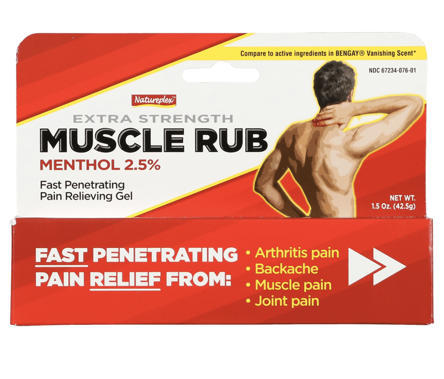 Muscle RUB - Extra Strength Pain Relieving Gel - 1.5 oz Tube - 2 Pack (Total 4.5oz) - Perfect for Muscle Pain & More