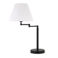 thumbnail image 3 of Evelyn&Zoe 25" Contemporary Metal Table Lamp with Swing Arm and White Empire Linen Shade, 3 of 10