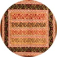 thumbnail image 1 of Ahgly Company Indoor Round Abstract Orange Contemporary Area Rugs, 4' Round, 1 of 1