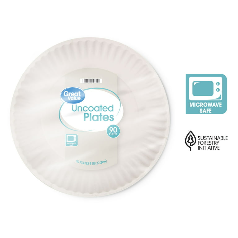 9 Uncoated Paper Plates- Pack of 200ct