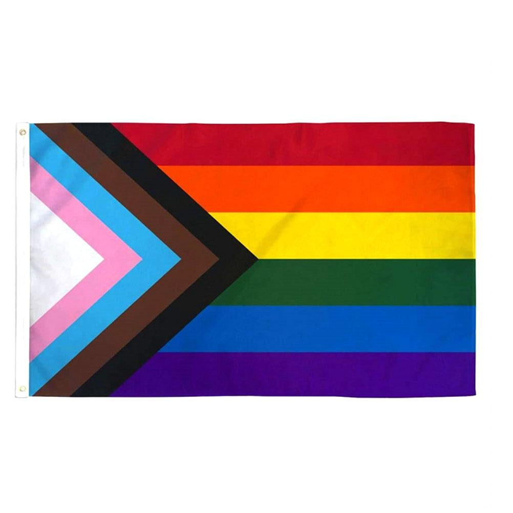 Progress Pride Rainbow Flag 90x150cm Rainbow Pride Banner Hanging Flag ...