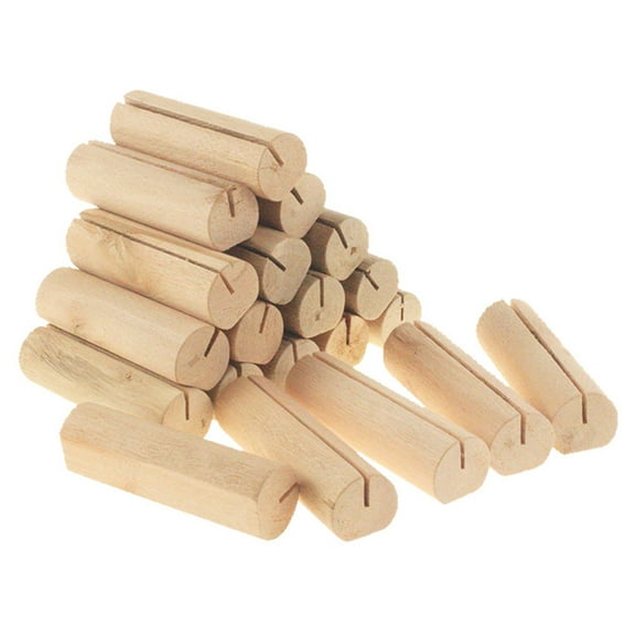 YIEMEEN Place Card Display Holder Round Wood Photo Stand Holder for Office School 20pcs