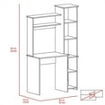 thumbnail image 6 of Cterwk Writintg Desk, 2 Superior Shelves, 5 Cubbies, Light Gray, 6 of 6