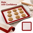 thumbnail image 2 of Silicone Baking Mat, Non Stick Red Rim Baking Sheet Liner for Cookie Sheet Oven Baking, Grade Heat Resistant Pastry Mat for Home Bakers, 2 of 5