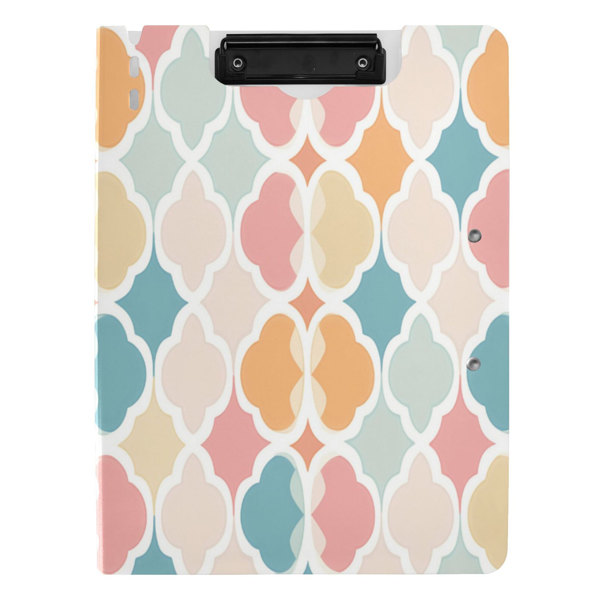 FORMRS A4 Clipboard Folder with Pen Holder Horizontal Foldable School Office Binder, Pink Abstract Pattern