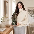thumbnail image 5 of Christmas Forest Witch Resin Tabletop Figurine, Snowy Pine Tree Dress Witch Statue with Staff, Winter Holiday Mantel Shelf Decor for Home Party 1PC, 5 of 5
