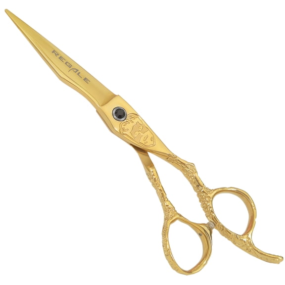 Regale Barbr Supply Professional 7 Inch Gold Barber Shears – Japanese Stainless Steel Hair Cutting Scissors with Ergonomic Handle for Salon & Home Use