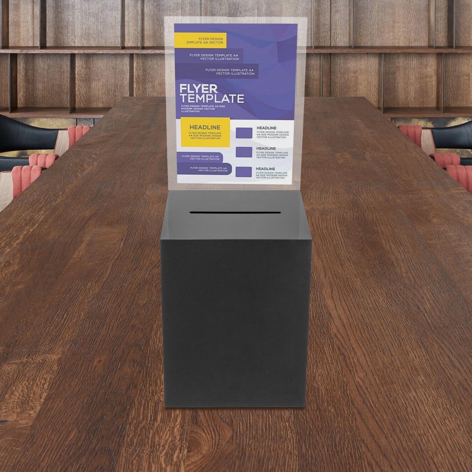 Acrylic Charity Donation Ballot Box Acrylic Suggestion Box with Lock and Sign Plate,Fundraising Coin collection Tip Box with 2 Keys, 11" H x 8.5" W x 8.5"L