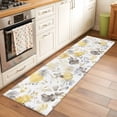 thumbnail image 2 of 2'x6' Rug Runners for Hallways Kitchen, Yellow Grey Botanical Non Slip Entryway Beside Floor Carpet Runner, Spring Floral Watercolor Washable Laundry Room Bedroom Throw Rugs Mat for Family Pet, 2 of 8
