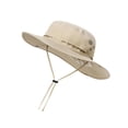 thumbnail image 2 of Sombrero de protección solar impermeable con cordones, plegable y ajustable, tipo cubo. Caqui, 2 of 9