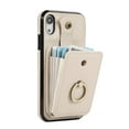 thumbnail image 4 of Wallet Case for iPhone XS Max, Kickstand Ring Holder Premium PU Leather Case with Crossbody Strap,Card Holder Slot Money Pocket 360°Rotation Metal Ring Grip Kickstand Cover,Beige, 4 of 8
