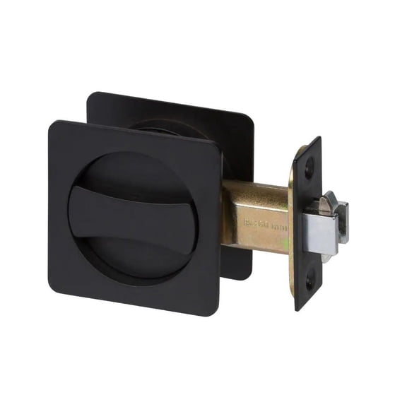 DELANEY HARDWARE Contemporary Black Bed, Bath Privacy Sliding Pocket Door Lock