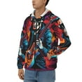 thumbnail image 3 of Goofa Rock Skull Singer Pattern Mens Full-zip Hoodie, Zip-up Pullover Hooded Sweatshirt, Kangaroo Pocket Hoodie Ideal for Daily Wear, Travel, and Home-X-Large, 3 of 5