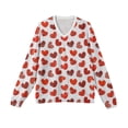 thumbnail image 4 of LWavelet Men's Blush & Burgundy Heart Sweater - Soft Tone Design, Great for Valentine's Day Outings & Understated Romantic Style White XL, 4 of 5