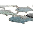 thumbnail image 3 of Creative Co-Op Rubber Wood School of Fish Wall Décor, Distressed Turquoise and White, 3 of 5