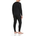 thumbnail image 4 of Men's Cotton Blend Brushed Lined Thermal Top & Bottom Underwear Set, Black, X-Large, 4 of 5