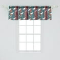 thumbnail image 2 of Ambesonne Birds Window Valance, Colorful Branches Stripes, 42" x 18", Plum Turquoise and Salmon, 2 of 3