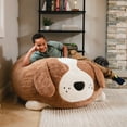 thumbnail image 4 of Big Joe Wild Things Foam Filled Animal Bean Bag Chair with Removable Cover, Kenny Canine Snugglepuff, Soft Faux Fur, 3 feet Big, 4 of 8