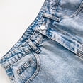 thumbnail image 3 of ZHANGDER Girls Jean Shorts Baggy Wide Leg Cute Retro Washed Denim Shorts for Teen Girl Trendy Y2K Distressed Streetwear, Blue 14 Years, 3 of 8